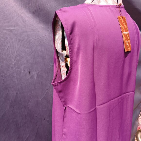 Deep Violet Purple Pullover Tank Top Blouse Shirt - Picture 3 of 7